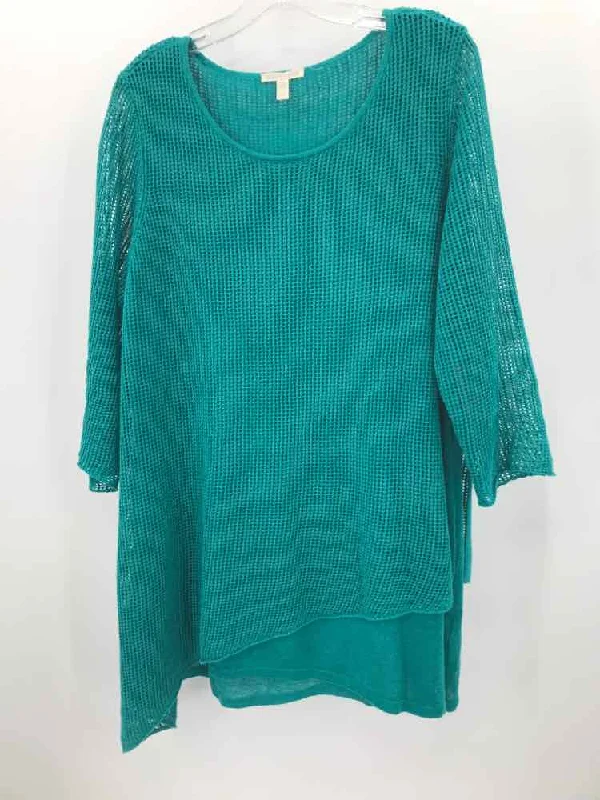 Pre-Owned Eileen Fisher Blue Size Large Tunic Blouse Modern Oversized Blouse