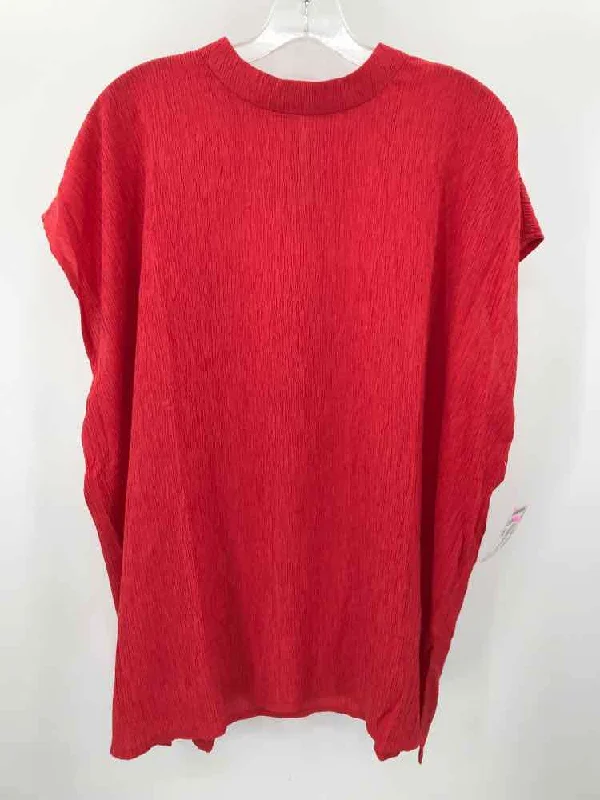 Pre-Owned Eileen Fisher Red Size Large Blouse Satin Long Blouse