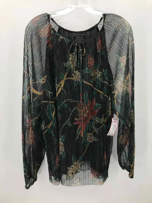 Pre-Owned Johnny Was Green Size XL Long Sleeve Blouse Frilled Cuff Blouse