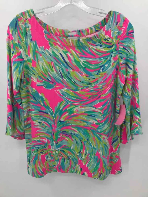 Pre-Owned Lilly Pulitzer Pink Size Small Blouse Relaxed Fit Blouse