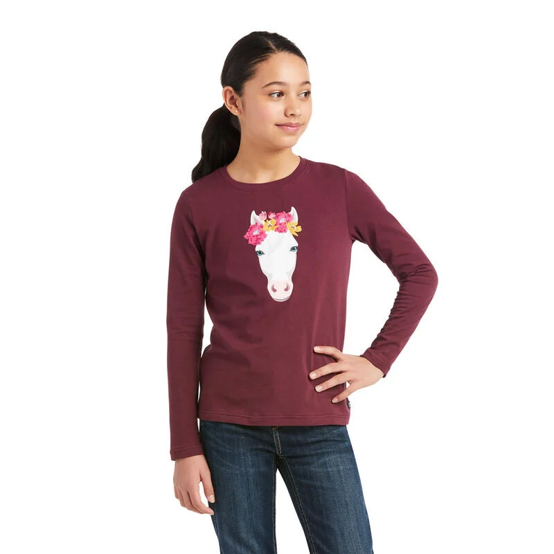 YOUTH FLOWER CROWN T-SHIRT-- Embroidered Appliqued Beaded