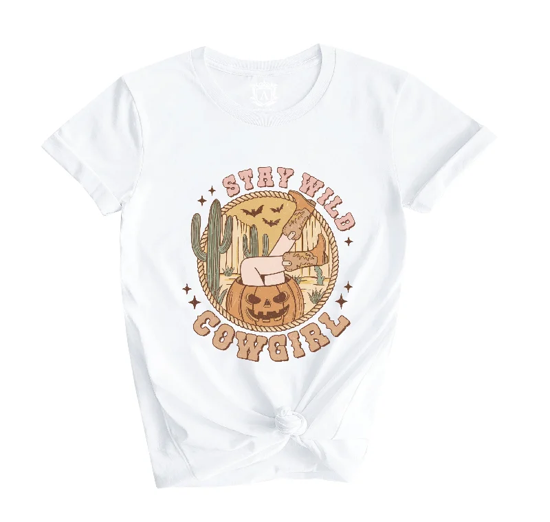 Stay Wild Cowgirl Shirt-- Polka Dot Checkered Tartan