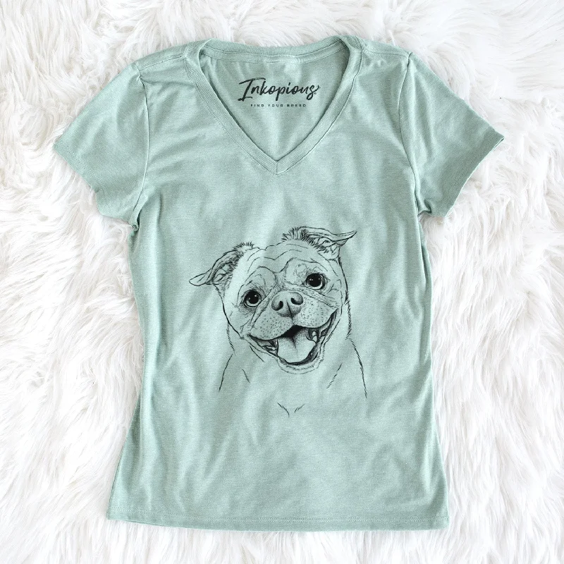Bare Riley the Chug - Women's V-neck Shirt-- Satin Blend Silk Blend Wool Blend