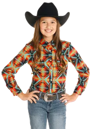 Girls Aztec Print Shirt by Rock & Roll-- Casual Formal Business