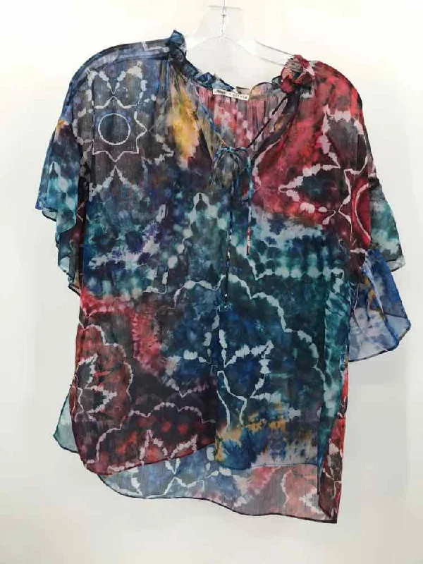 Pre-Owned Alice + Olivia Blue Size Medium Blouse Asymmetric Hem Blouse