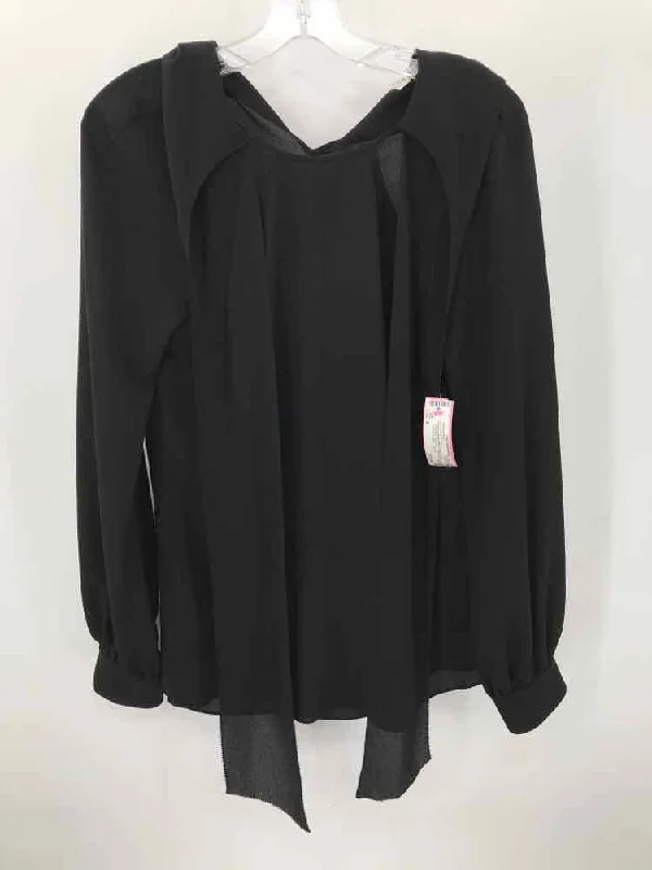 Pre-Owned Veronica Beard Black Size 4 Long Sleeve Blouse Loose Fit Blouse
