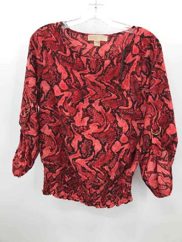 Pre-Owned Michael Kors Red Size Small Blouse Side Tie Blouse