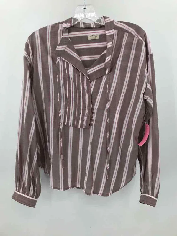 Pre-Owned Pilcro Purple Size XS Long Sleeve Blouse Sheer Mesh Blouse