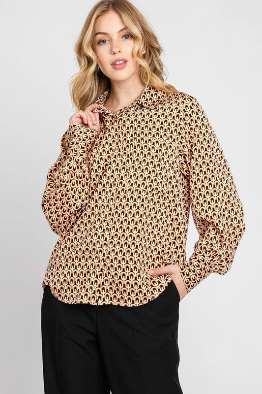Roma Printed Blouse Double-Layered Blouse