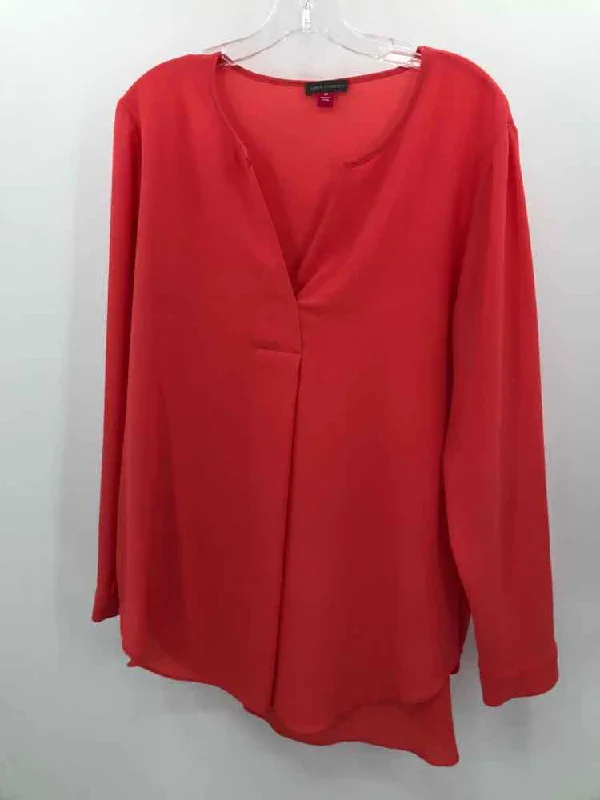 Pre-Owned Vince Camuto Orange Size Medium Blouse Embellished Collar Blouse