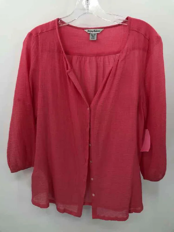 Pre-Owned Tommy Bahama Pink Size XS Blouse Satin Drape Blouse