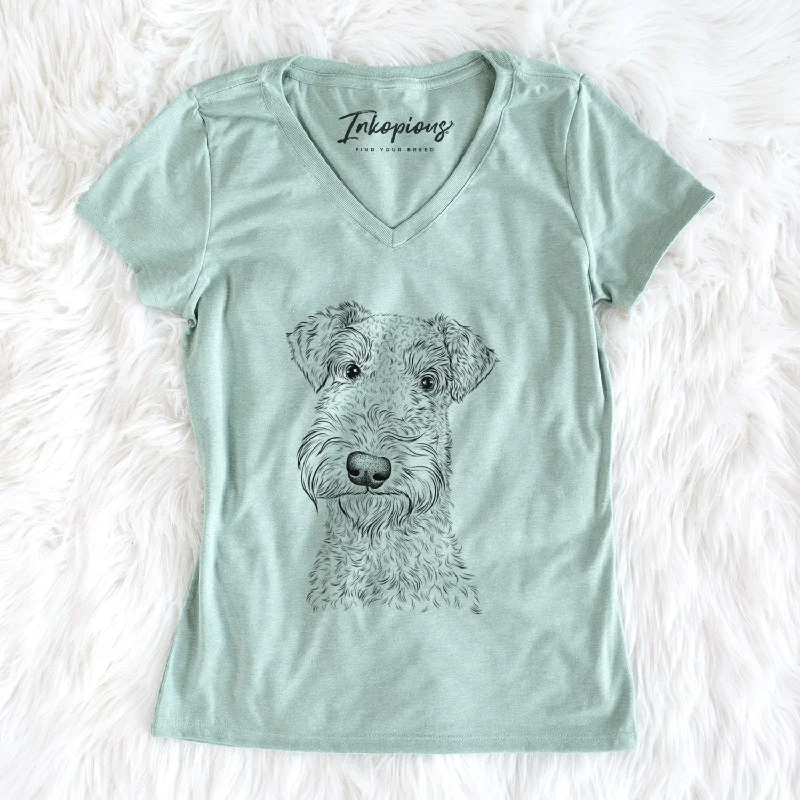 Bare Roc Haven Maggie May the Airedale Terrier - Women's V-neck Shirt-- Oversized T-Shirt Spandex breathable Bare Roc Haven Maggie May the Airedale Terrier - Women's V-neck Shirt-- Oversized T-Shirt Spandex breathable