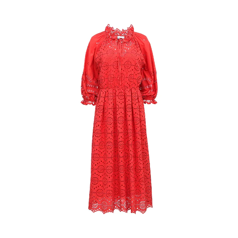 Sfizio Women's Red Set Long Dress Tunics Plaid country