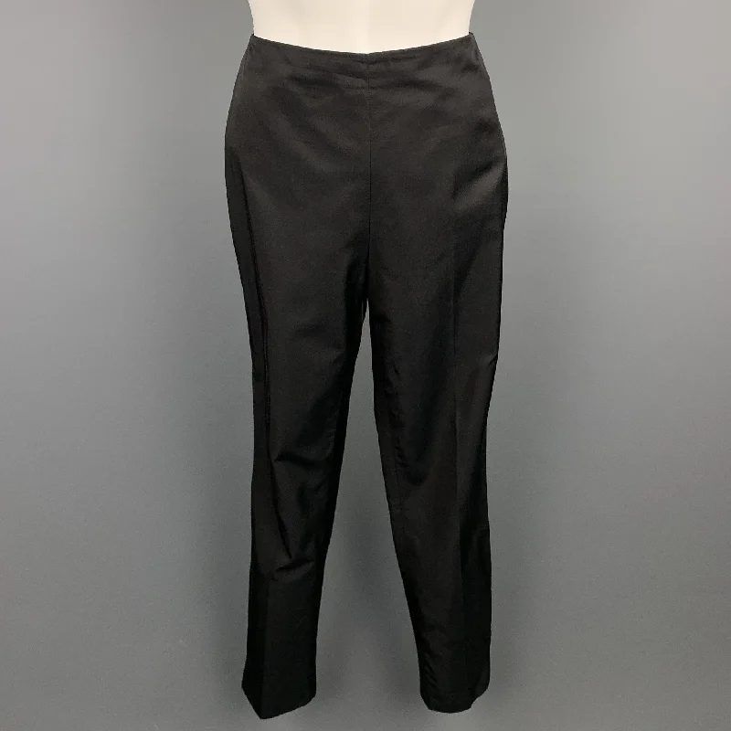 RALPH LAUREN COLLECTION Size 2 Black Silk / Cotton Dress Pants Trendy Velvet Pants