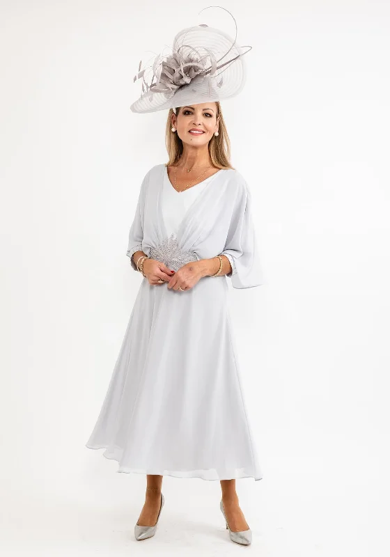 Lizabella Chiffon Lace Waist Dress, Silver Tunics stripes playful