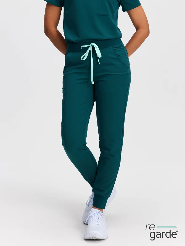 DEMI RE-GARDE™ - TEAL - Jogger Scrub Pants - SILVADUR™ Modern Skinny Pants