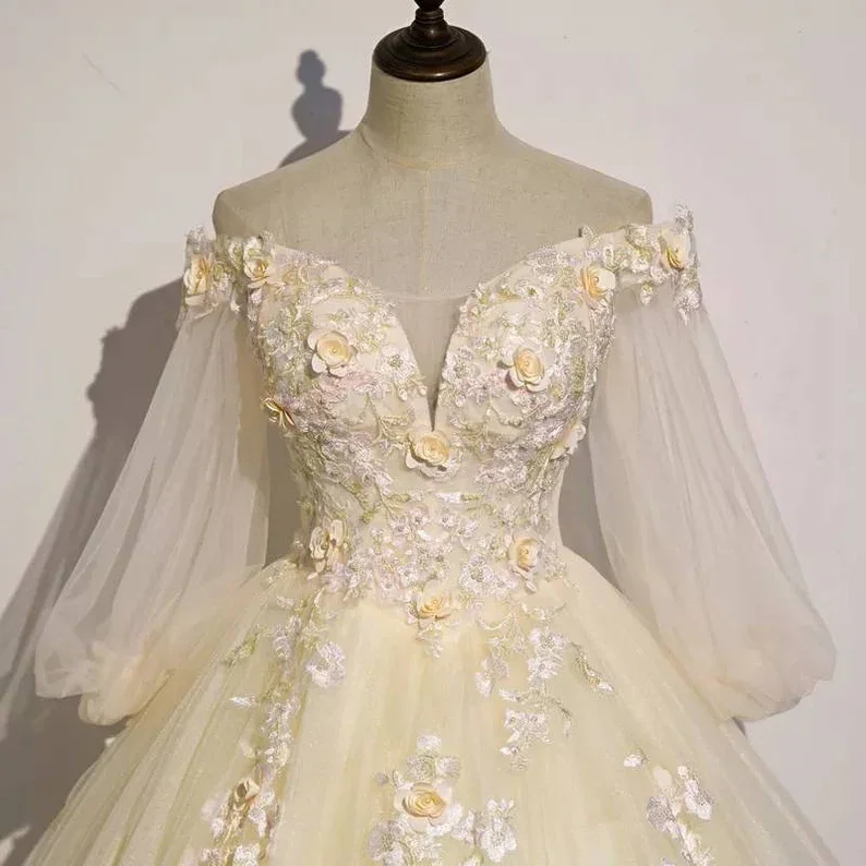 Princess glamour elegance prom dress, fairytale elegance party dress vintage c3256 Tunics Corduroy durable