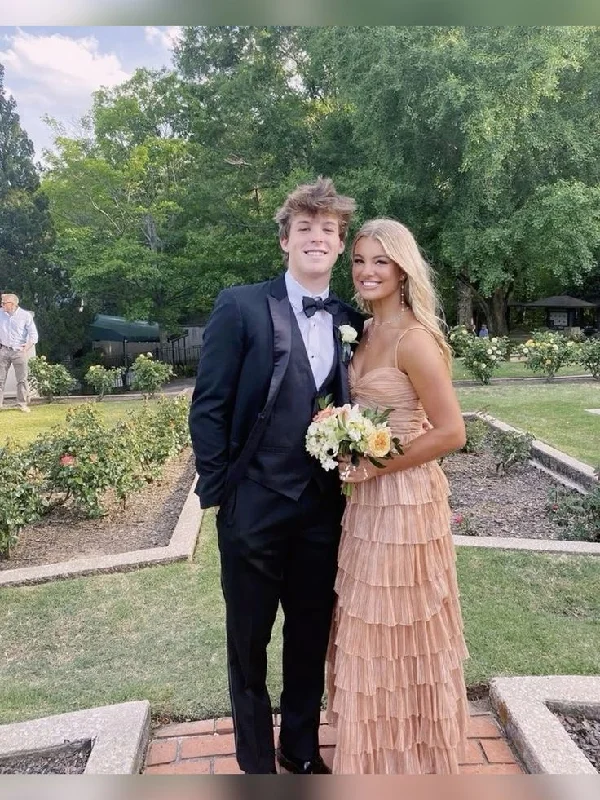 Layered Spaghetti Straps Long Prom Dress Party Dress,DP795 Tunics Vintage classic