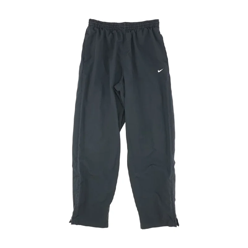 Black Solid Active Pants Relaxed Lounge Trousers
