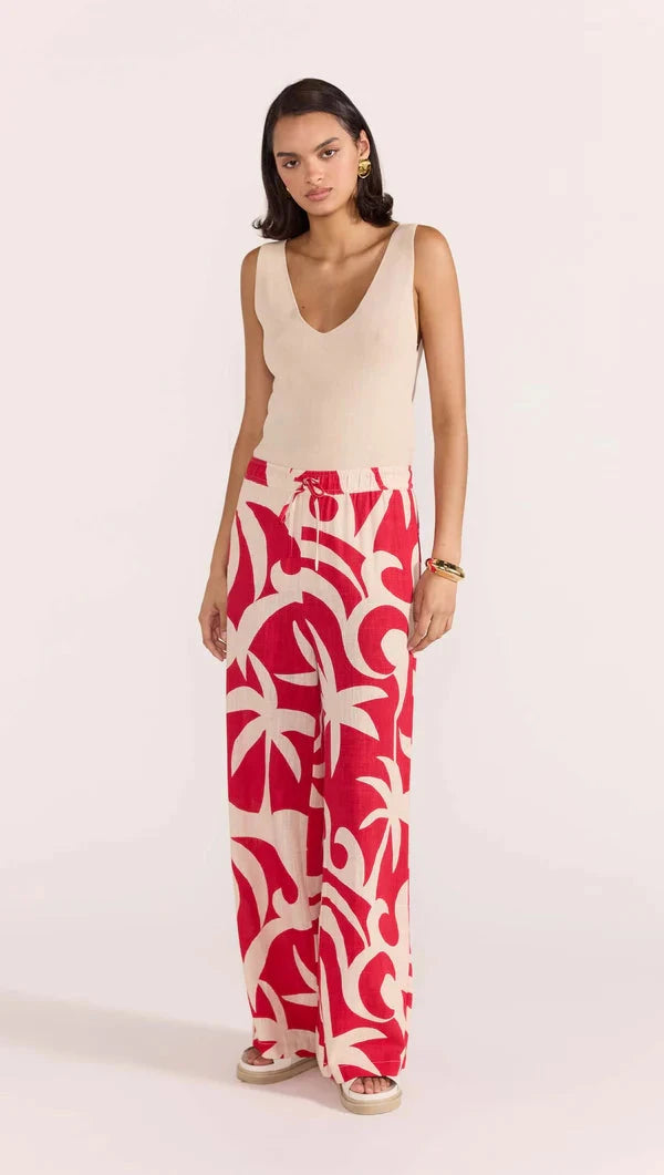 STAPLE THE LABEL - RHODES RELAXED PANTS - Red Elegant Dress Pants