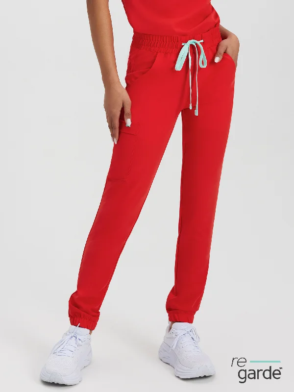 ROSIE RE-GARDE™ - MALIBU RED - Jogger Scrub Pants - FINAL SALE Soft Sweatpants Style