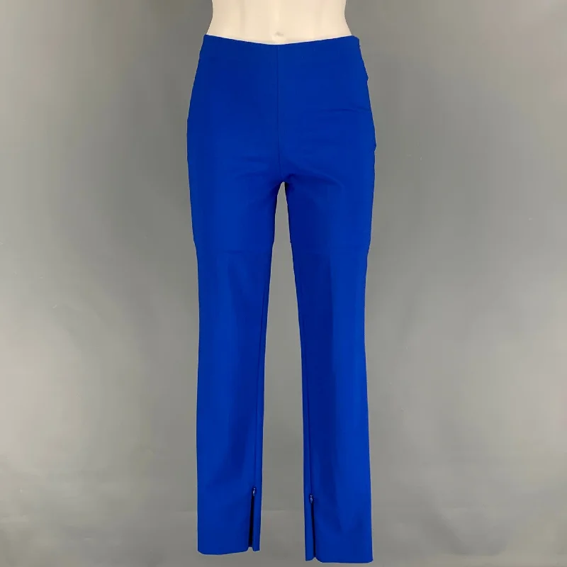 LA PERLA Size 2 Blue Cobalt Virgin Wool Blend Narrow leg Dress Pants Comfy Cargo Trousers