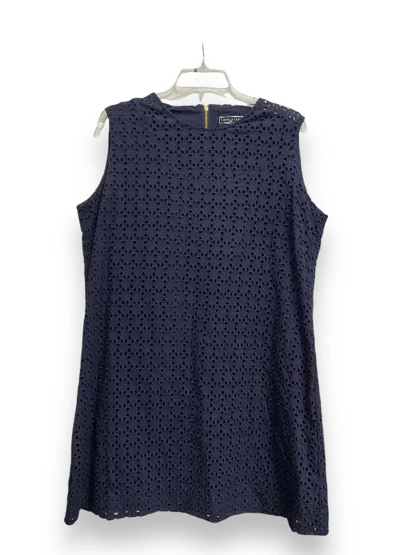 Dress Casual Midi By Cmb In Blue, Size: Xl Boat Neckline Classic