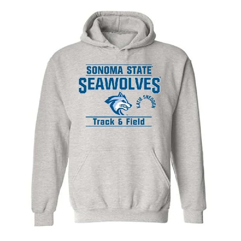 SSU - NCAA Women's Track & Field : Katie Snedden - Hooded Sweatshirt Hoodie with Strings Custom Fit Adjustable