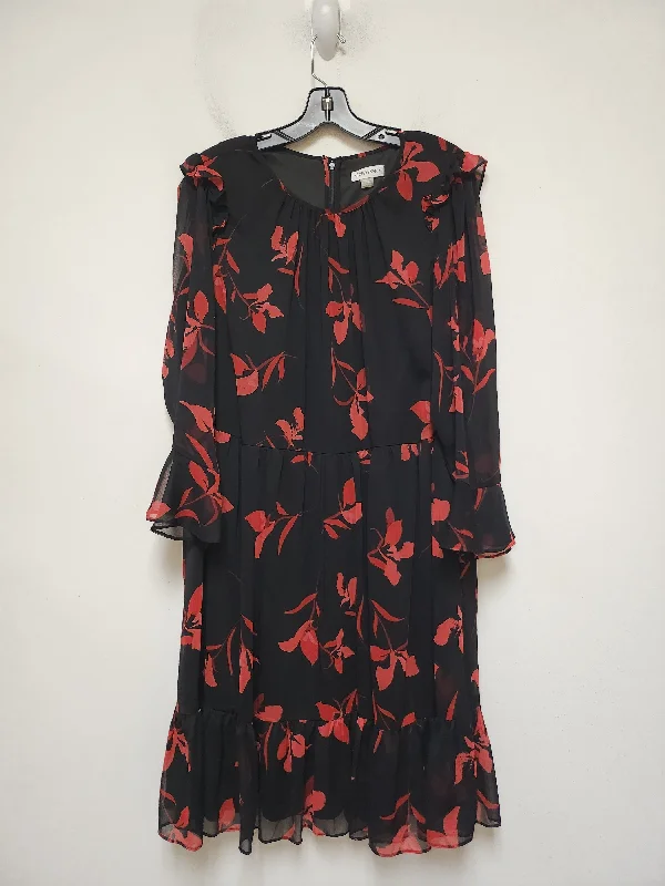 Dress Casual Midi By Calvin Klein In Black & Red, Size: Xl Tunics Canvas sturdy
