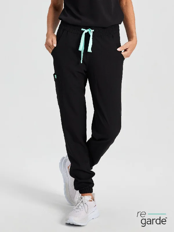 ROSIE RE-GARDE™ - BLACK - Jogger Scrub Pants - SILVADUR™ Chic Capri Pants