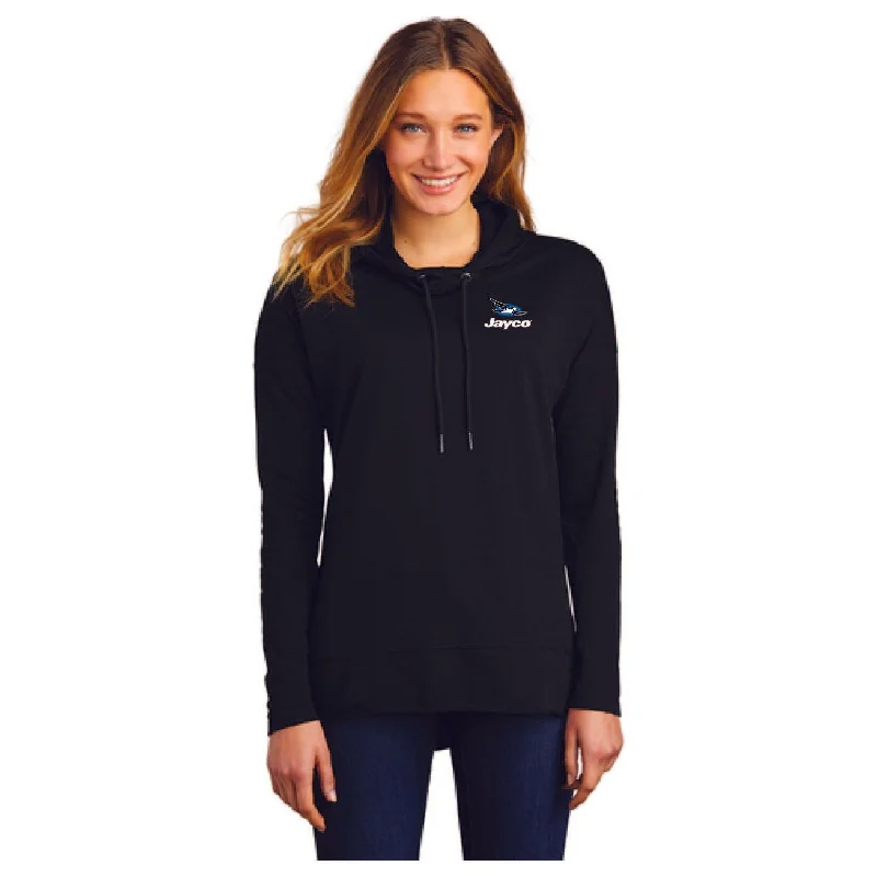 District ® Women’s Featherweight French Terry ™ Hoodie - DT671 Hoodie with Batwing Sleeves Loose Dramatic