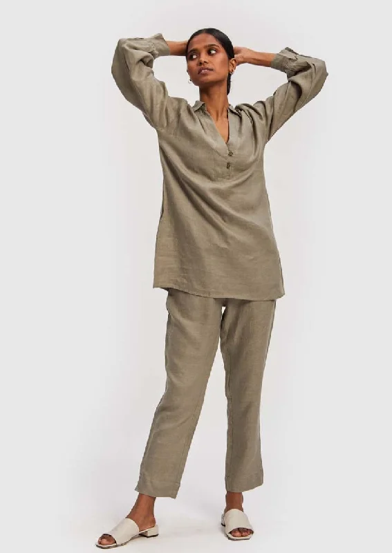 The Goes with Everything Dark Green Pant Cozy Full-Length Pants