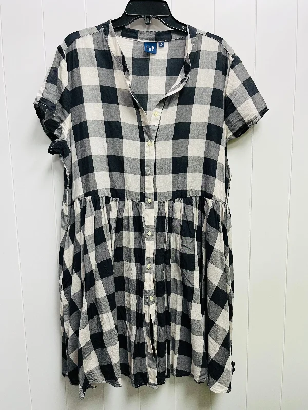 Dress Casual Short By Gap In Black & White, Size: Xl Tunics Satin smooth