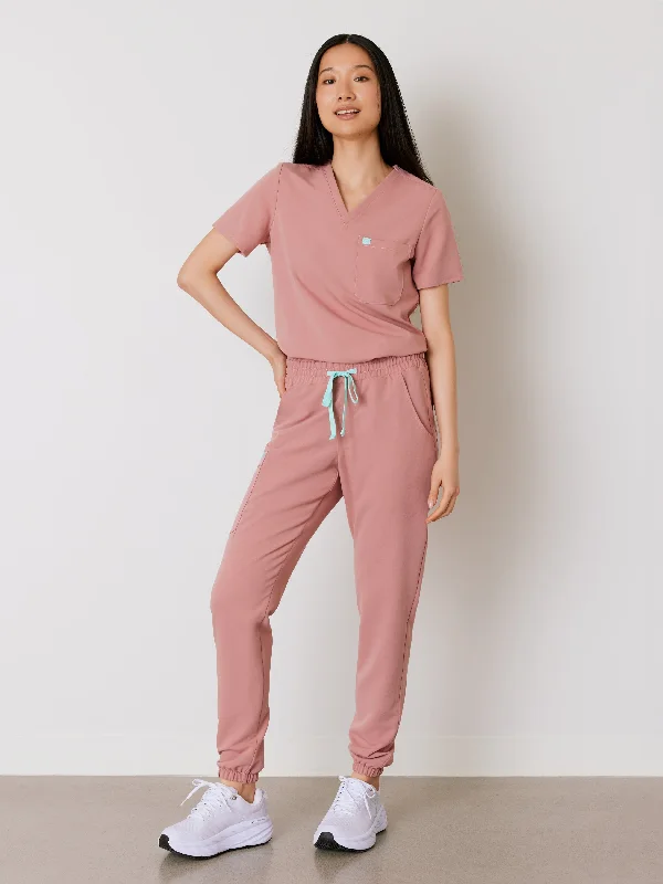 ROSIE RE-GARDE™ - BLUSH - Jogger Scrub Pants - SILVADUR™ Cozy Knit Pants