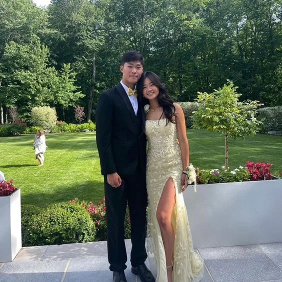 Beautiful Lace Sleeveless Slit Long Prom Dress Party Dress,DP393 Tunics Formal black