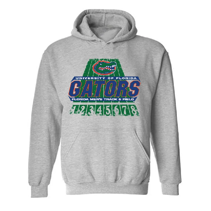Florida - NCAA Women's Track & Field : Alyssa Banales - Hooded Sweatshirt Hoodie with Hem Applique Textured Unique