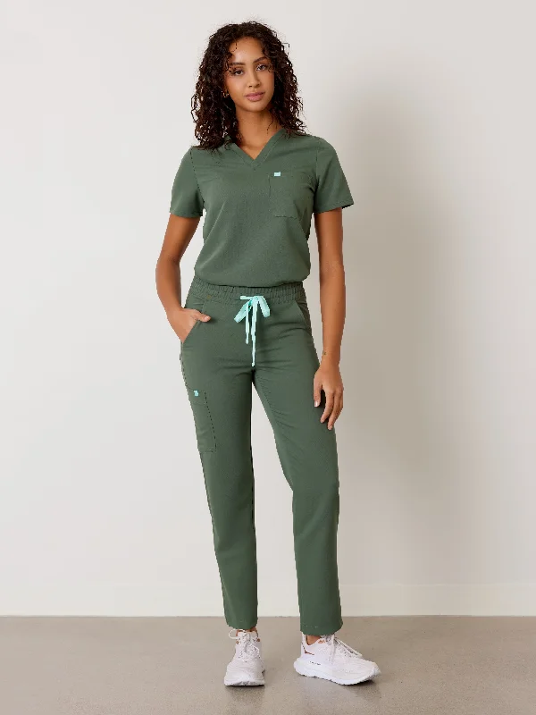 JULIETA RE-GARDE™ - EUCALYPTUS - Straight Cut Scrub Pants - SILVADUR™ Casual Drawstring Pants