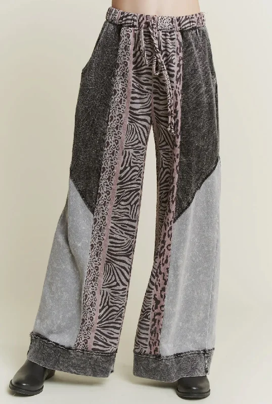 Animal Print Tie Pants Comfortable Maternity Pants