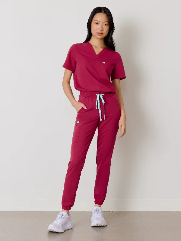 ROSIE RE-GARDE™ - WILD BERRY - Jogger Scrub Pants - SILVADUR™ Casual Wide Pants