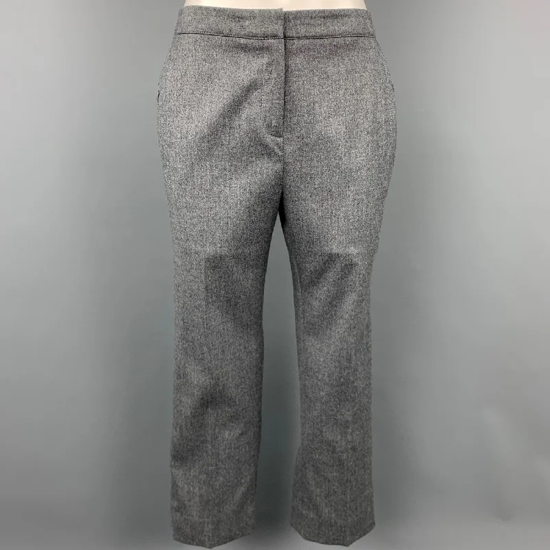 CUSTOM Size 4 Gray Wool Cropped Dress Pants Chic Faux Leather Pants