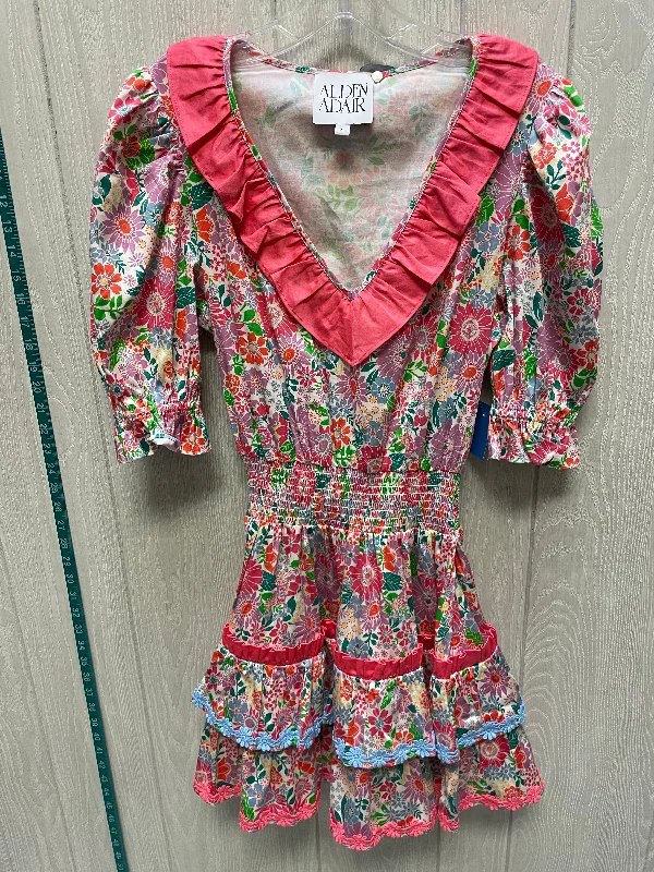 Dress Casual Short By ALDEN ADAIR In Floral Print, Size: Xl Tunics Handmade artisanal