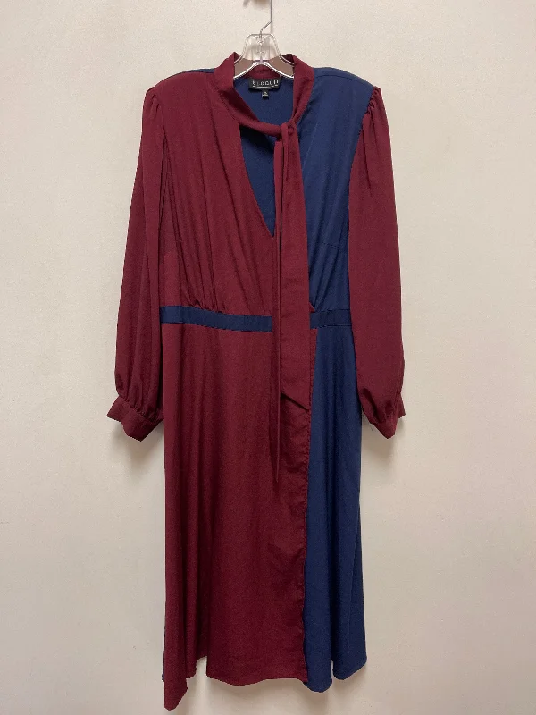 Dress Casual Maxi By Eloquii In Blue & Red, Size: 1x Tunics Cozy soft