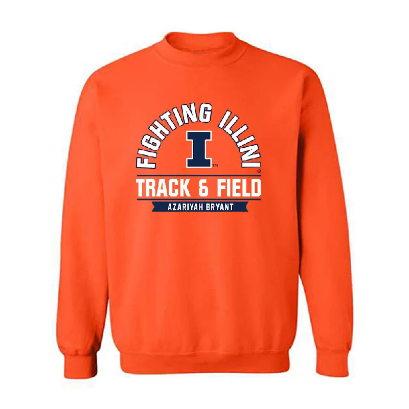 Illinois - NCAA Women's Track & Field (Outdoor) : Azariyah Bryant - Classic Fashion Shersey Crewneck Sweatshirt Hoodie with Ribbed Neckline Snug Warm