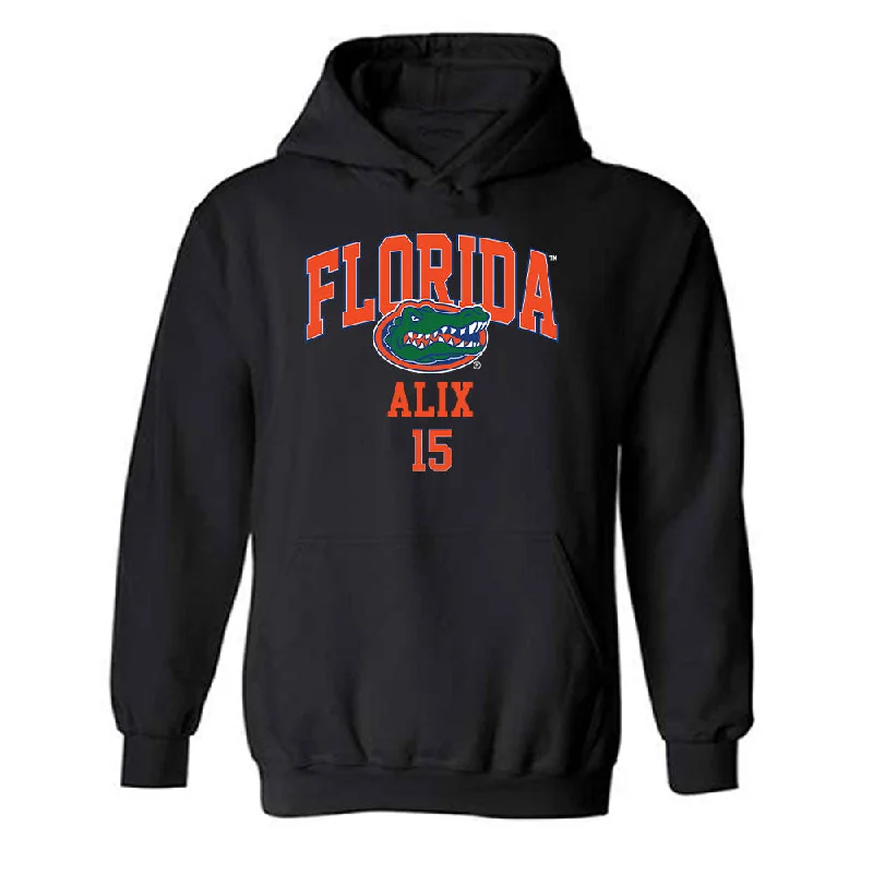 Florida - NCAA Women's Track & Field : India Alix - Classic Fashion Shersey Hooded Sweatshirt Hoodie with Set-In Sleeves Structured Classic