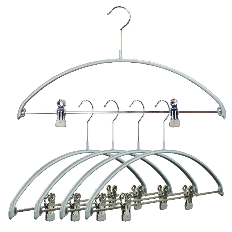 Euro, 40-PK, Pant Bar with Two Clips, Silver Comfortable Jogging Pants