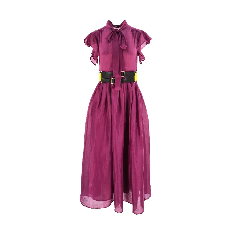 Leo Lin Women's Fauves Flutter Sleeves Long Dress Tunics Seasonal trendy