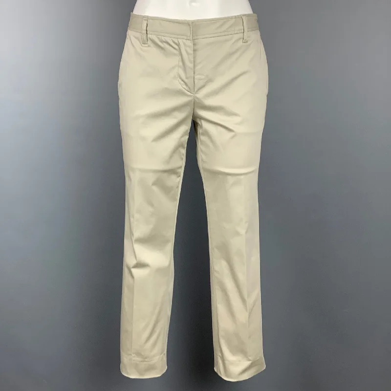 MIU MIU Size 2 Beige Cotton Blend Narrow Leg Dress Pants Classic Chino Pants