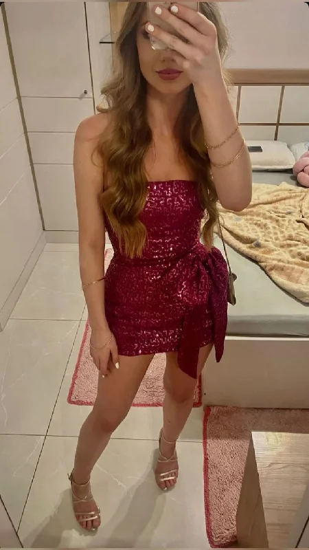 Sequin Mini Dress for Women Sleeveless Sexy Party Dress Homecoming Dress      cg25242 Tunics Evening elegant
