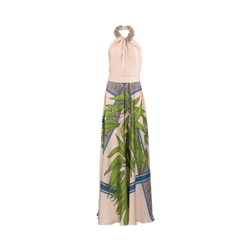 Mischalis Atelier Women's Multi-color Long Dress Off-the-shoulder Chic Trendy