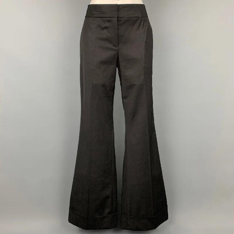 KAUFMAN FRANCO Size 10 Black Wool Wide Leg Dress Pants Soft Sweatpants Style